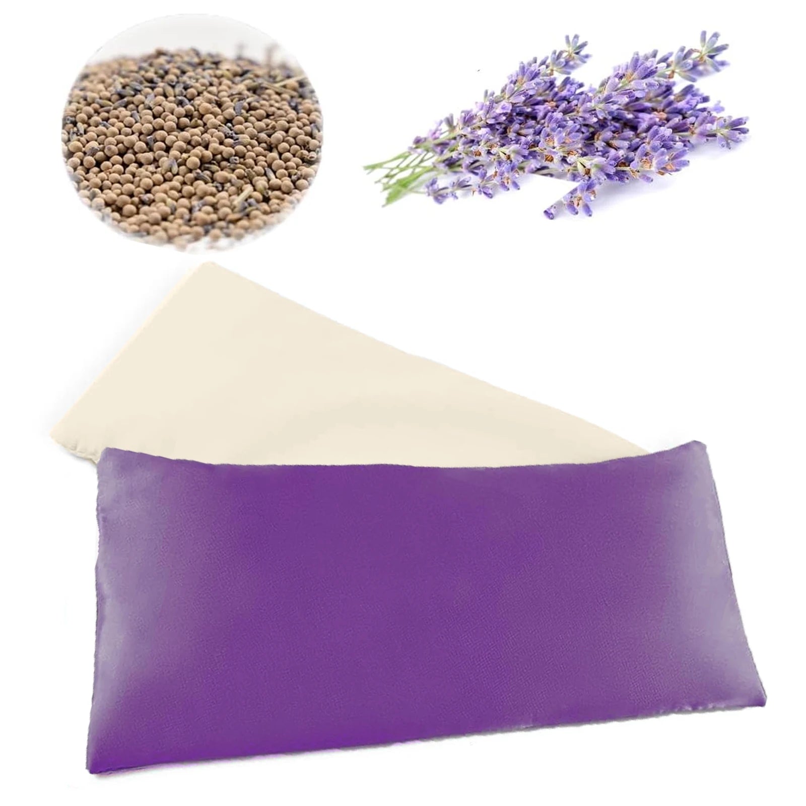 Lavender Aromatherapy Weighted Eye Pillow Hot & Cold Compress for Sleep, Anxiety Relief, Yoga & Meditation